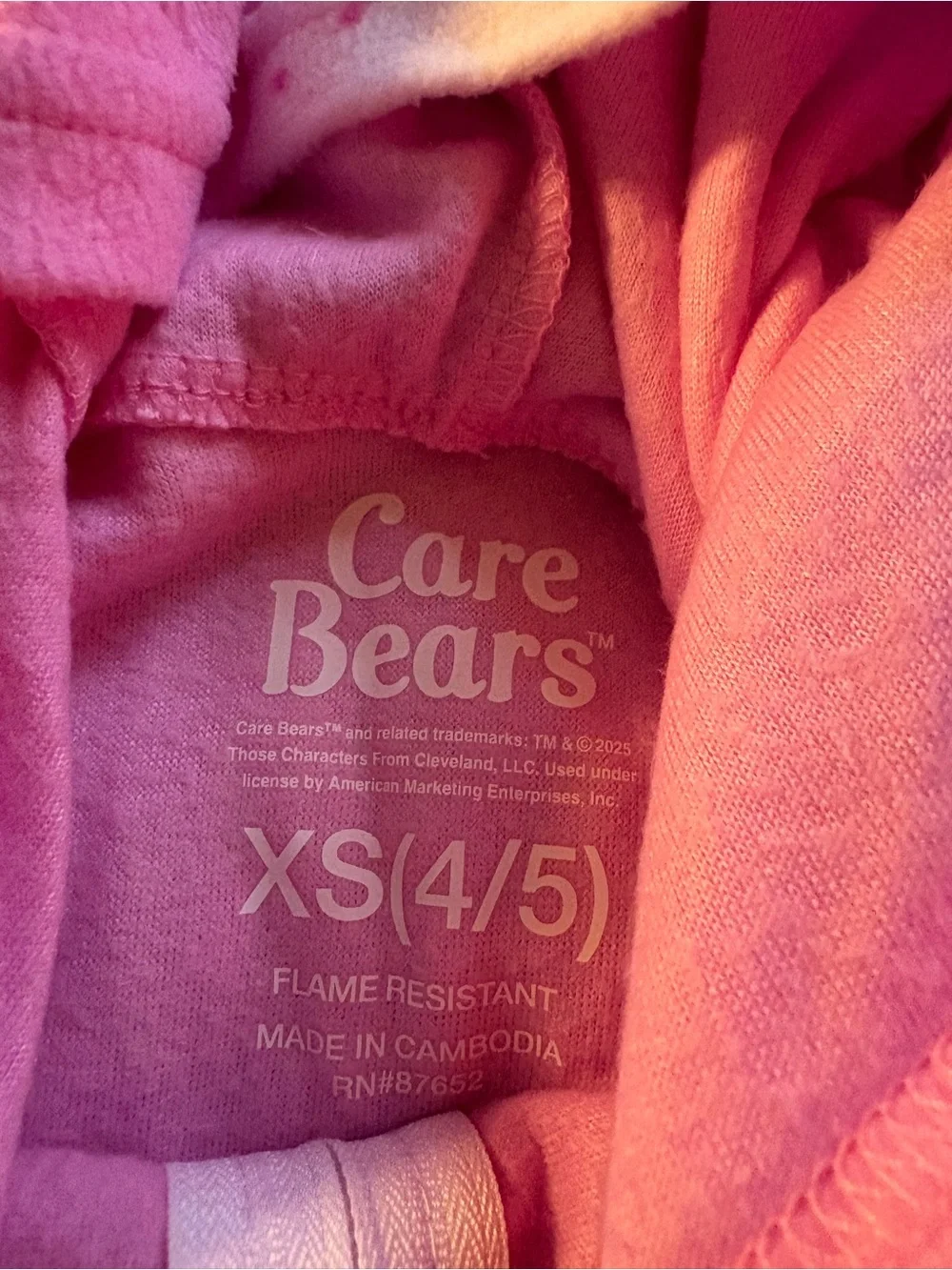 Care Bears Pink Hooded Rainbow One-Piece 4/5